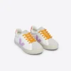 Esplar-Leder Weiß Orchidee Orange Fluo