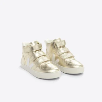 V-10 Mid Fured Leather Platine White