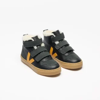 V-10 Mid Fured Leder Schwarz Ouro Grafite