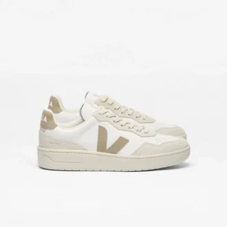 V-90 Leder Weiß Taupe