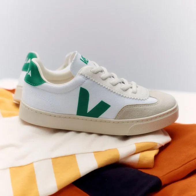Volley Elastische Schnürsenkel Canvas Weiß Emeraude