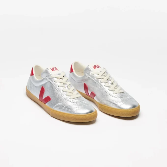 Volley Leder Silber Pfeffer